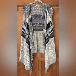 Closet Space Vest Sweater with Fringe Size XL Made in USA